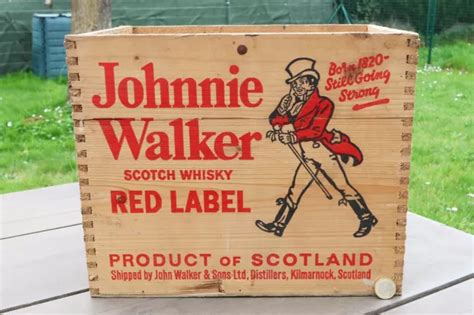 Johnnie Walker Red Label Ancienne Caisse Bois Transport Bouteilles