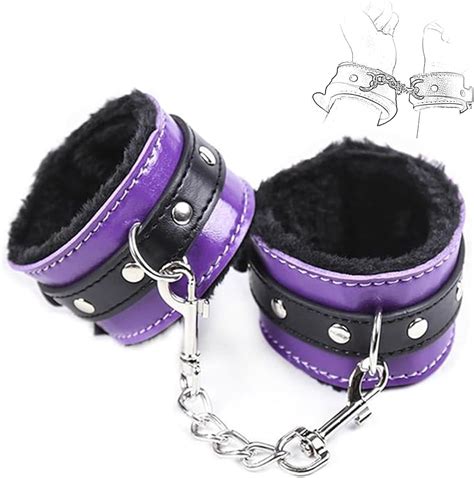 Amazon 1Set Purple Bondage Kit Sex Handcuffs For Fuzzy Handcuff