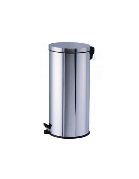 PAPELERA INOX CON PEDAL 30L ACERO PULIDO