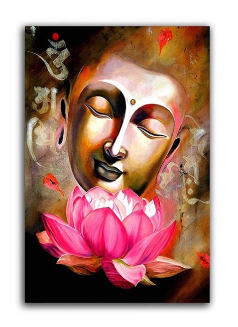 Buddha In Meditation Oil Painting Handpainted On Canvas K Etsy