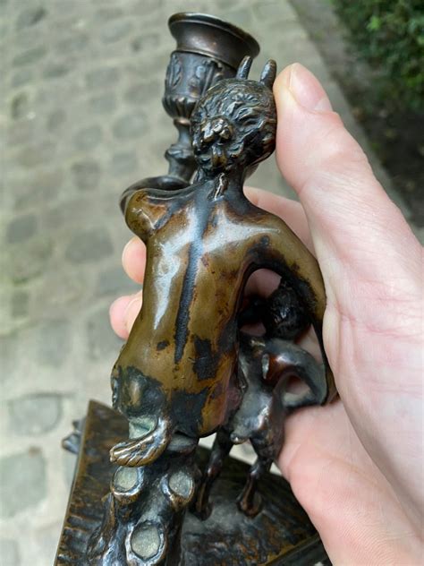 Proantic Italian Renaissance Style Faun Candlestick