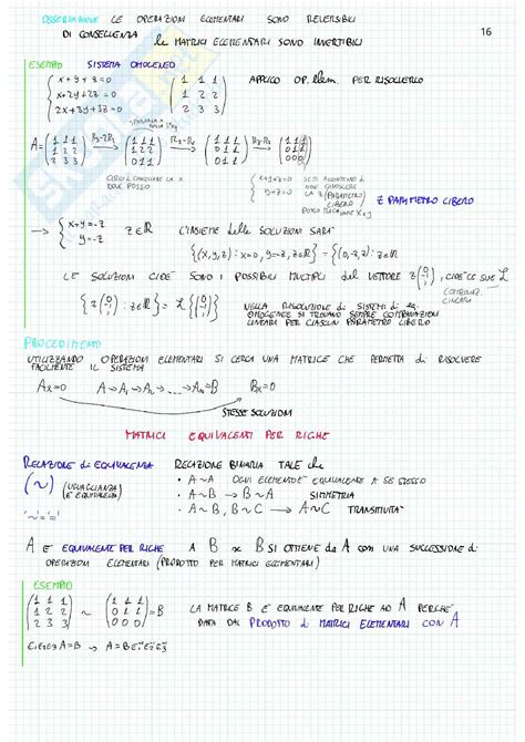 Algebra Lineare E Geometria Riassunto