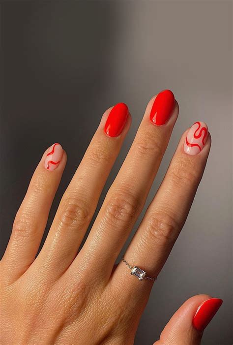 50 Pretty Summer Nails In 2022 For Every Taste Red Squiggle Nails