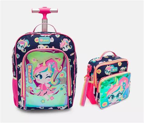 Kit Escolar Mochila C Rodinha Pequena Unicórnio Puket Parcelamento