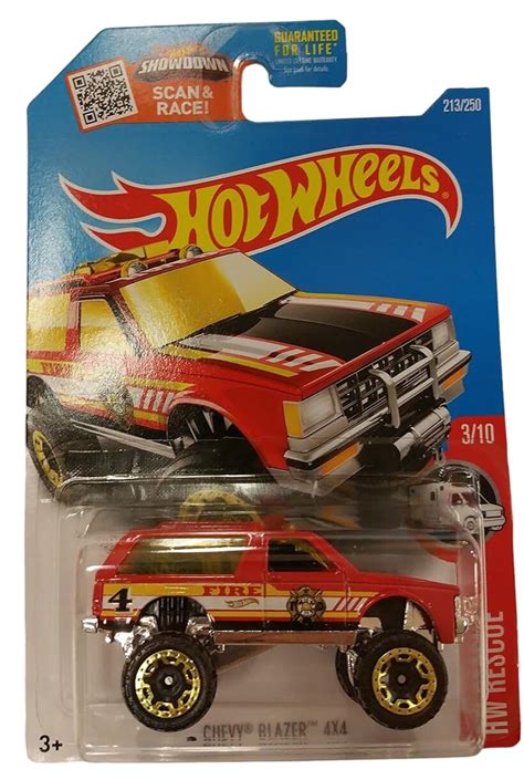 Hot Wheels 1 64 Chevy Blazer 4X4 HW Rescue 3 Yrs Age Red Amazon In Toys Games