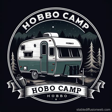 Draw Tee Shirt Logo For A Camp Called Hobo Camp With An Old Travel