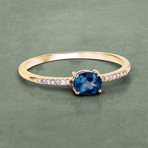 14k Gold London Blue Topaz Ring Yellow Gold Blue Topaz Ring 14k Gold