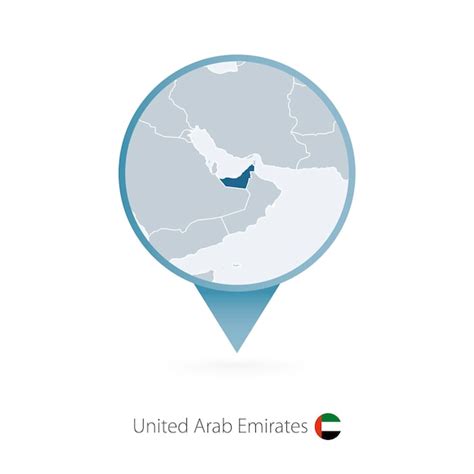 Premium Vector Map Pin With Detailed Map Of United Arab Emirates And