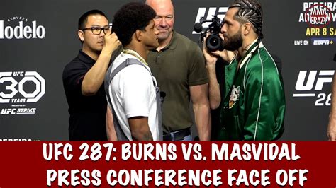 Jorge Masvidal Vs Gilbert Burns Face Off At Ufc Press Conference