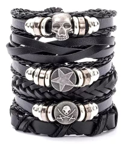 Pulsera Punk En Calavera Punk Rock Accesorio De Vestir Meses Sin