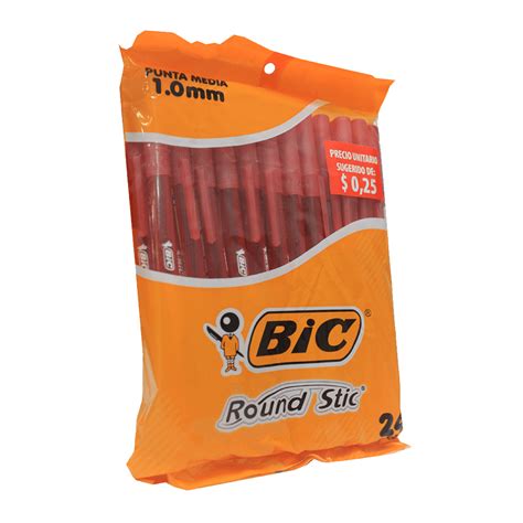 Bol Grafo Bic Punta Media Rojo Round Stic Funda X Comsucre Online