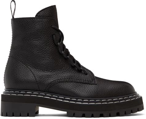 Proenza Schouler Black Lug Sole Combat Boots ShopStyle