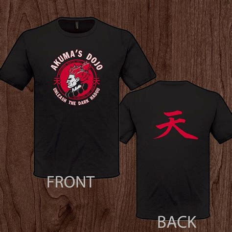 เสื้อยืดแฟชั่นผ้าฝ้ายพิมพ์ลาย Akuma Dojo Gouki Street Fighter Ohsm