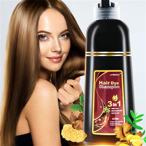 Fondiia Brown Hair Dye Shampoo 3 In 1 Instant Color For Women And Men Herbal Coloring 15 20