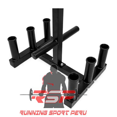 Soporte o Rack para Discos y Barras Olímpicas Profesional Gym Negro