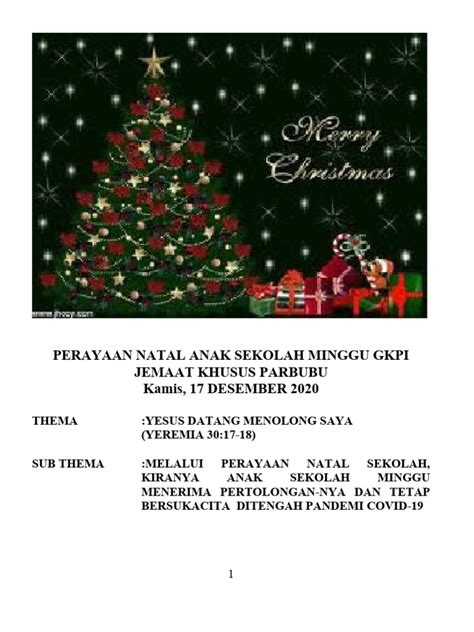 Tertib Acara Perayaan Natal Anak Sekolah Minggu 2018 Pdf