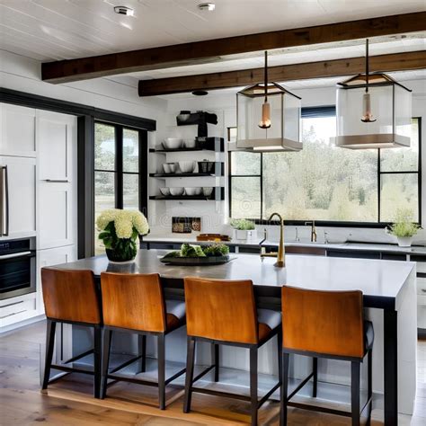 10 A Modern Farmhouse Style Kitchen With Shiplap Walls A Farmhouse