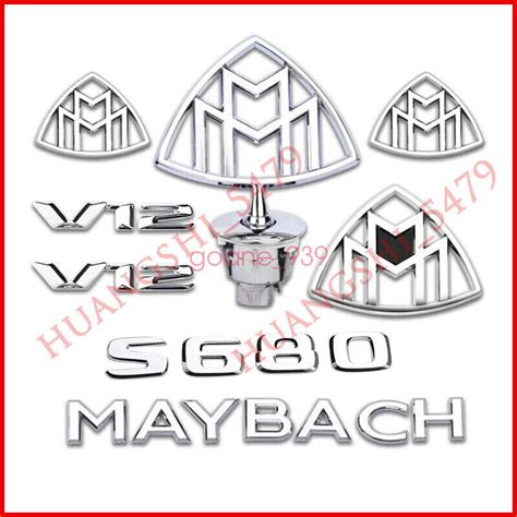 Pcs Chrome Maybach Front Side Trunk Emblem Badge Set For Mercedes