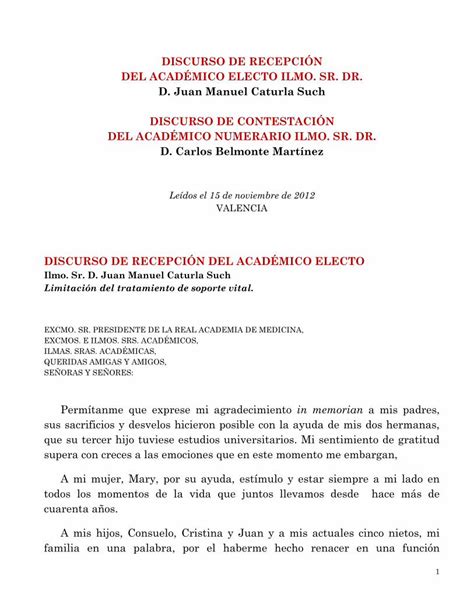 Pdf Discurso De RecepciÓn Del AcadÉmico · 1 Discurso De RecepciÓn Del AcadÉmico Electo Ilmo