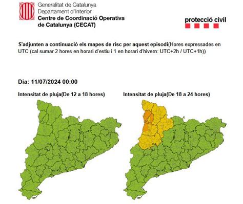 Protección Civil En Cataluña Alerta Por Riesgo De Lluvia Para Esta