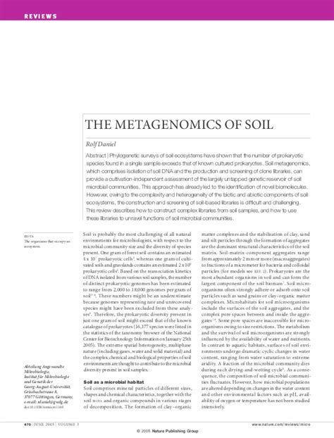 (PDF) The metagenomics of soil | Rolf Daniel - Academia.edu