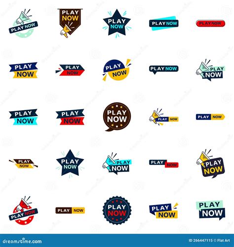 25 Eye-catching Play Now Banners To Boost Your Visibility Stock Vector