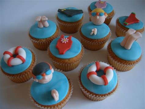 Swimming Pool Cupcakes Swimming Cupcakes Pool Birthday Cakes