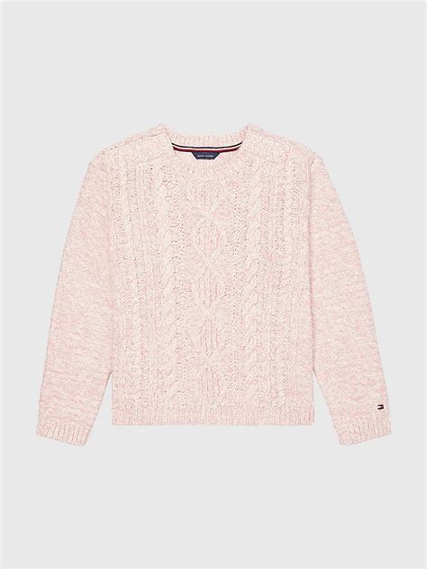 Adaptive Cable Knit Jumper Pink Tommy Hilfiger