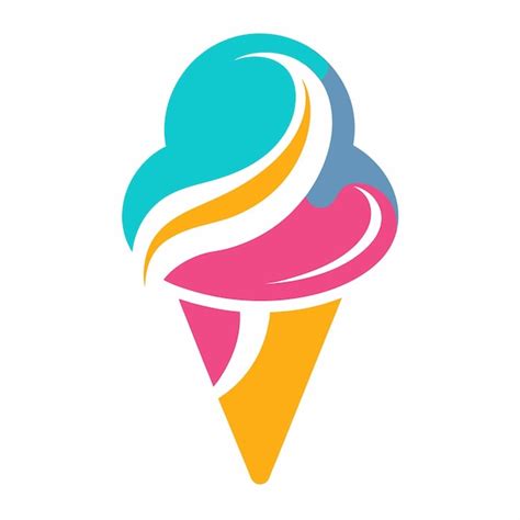 Concepto De Diseño Del Logotipo Del Helado Vector Premium