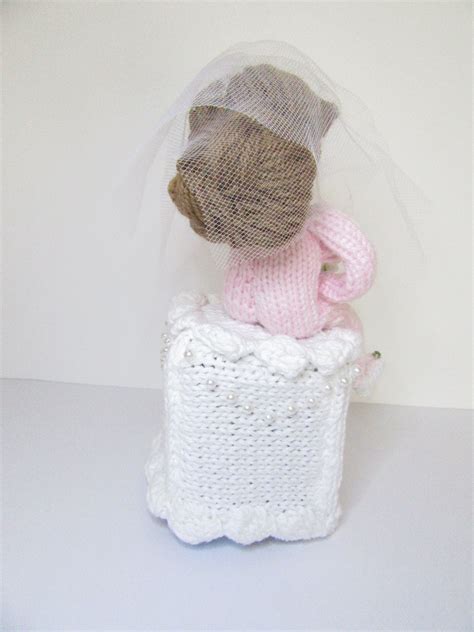 KNITTING PATTERN PDF Blushing Shy Nude Bride On Wedding Cake Chocolate Orange Cover Cosy Written