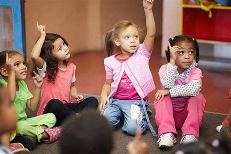 Girls Seek Knowledge In Preschool Lesson Youth School Child Photo