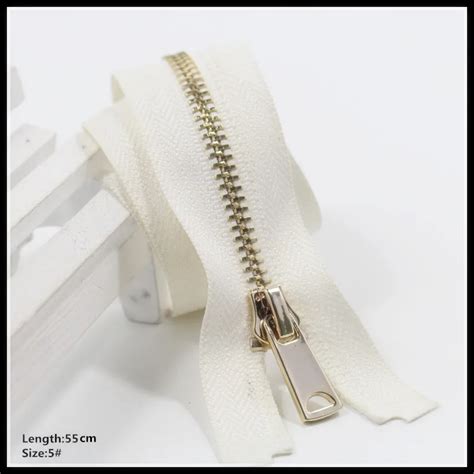 High Quality 55cm 5 2pcs Lot White Metal Zipper For Sewing Zip Garment