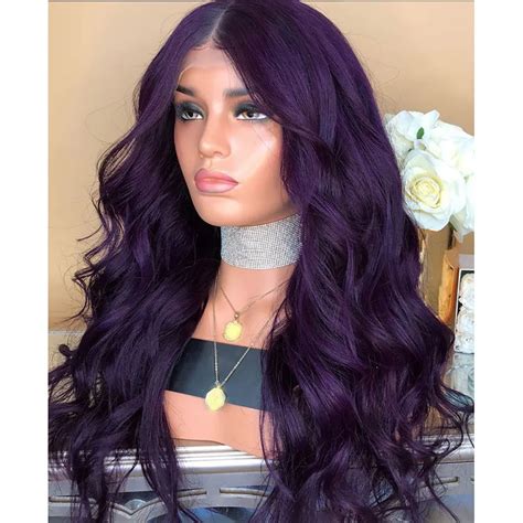 70cm Natural Long Wig Purple Party Cosplay Female Long Curly Hair