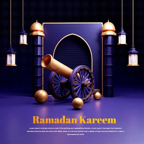 Premium PSD Ramadan Kareem Islamic Background Design With 3d Islamic