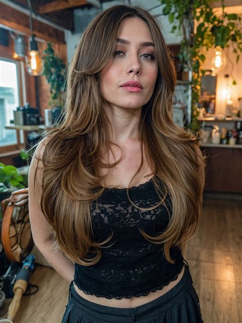 27 Trendy Long Layered Hairstyles with Side Bangs for 2024 12