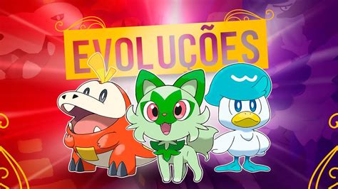 EVOLUÇÕES DOS NOVOS INICIAIS DE POKÉMON SCARLET E VIOLET YouTube