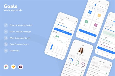 目标移动应用 APP UI KIT SKETCH FIG XD 云瑞设计