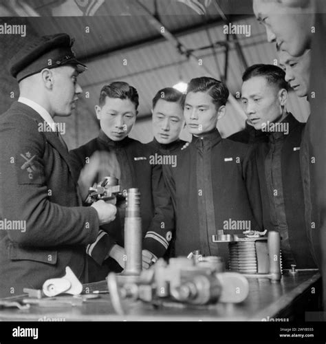 Training Chinese Naval Officers In England August 1945 Gunnery School