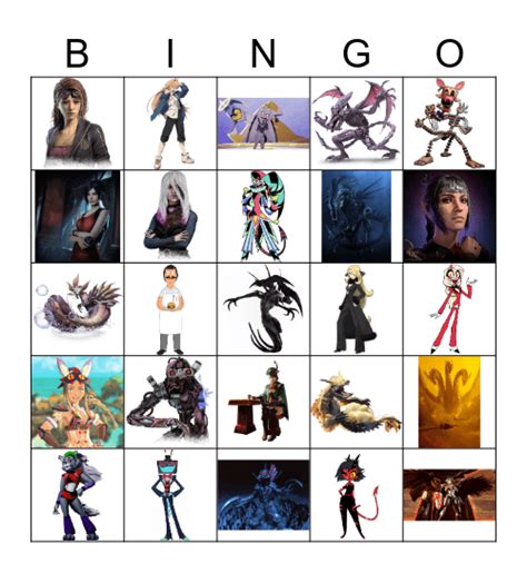 Characters I M Horny For Bingo Card