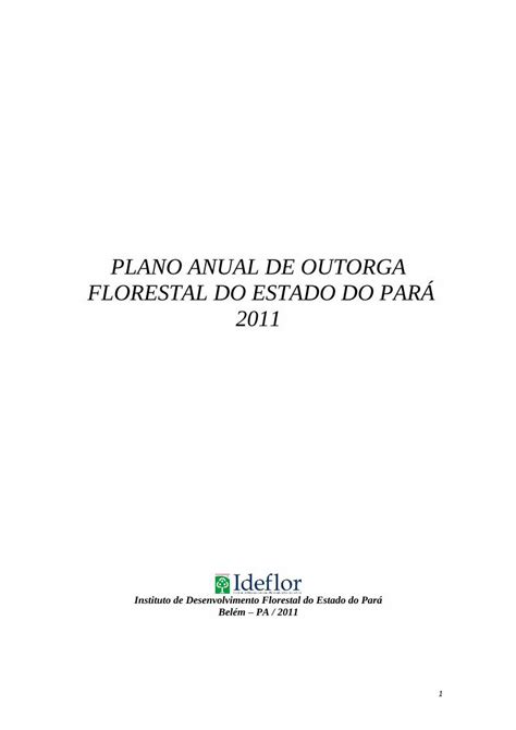 Pdf Minuta Do Plano Anual De Outorga Florestal Do … · 7 Lista De