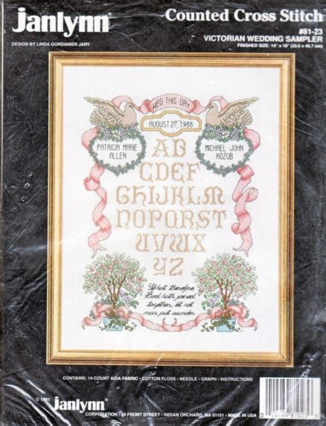 Victorian Wedding Sampler Counted Cross Stitch Pattern By