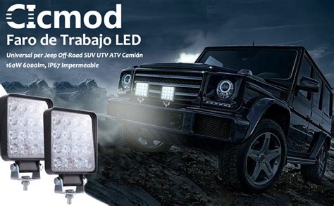 CICMOD Faro LED Trabajo Focos Led Tractor IP67 Impermeable Para Off