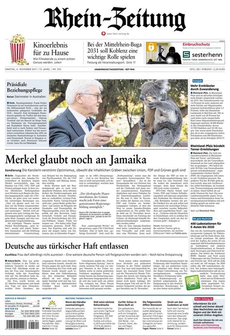 Rhein Zeitung Vom 04 11 2017 Als EPaper Im IKiosk Lesen