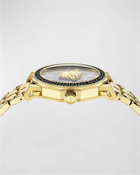 Versace Men S Medusa Deco Ip Yellow Gold Bracelet Watch Mm Neiman