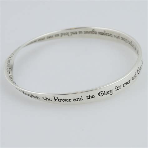 The Lord S Prayer Mobius Bangle Bracelet Sterling Silver Sterling