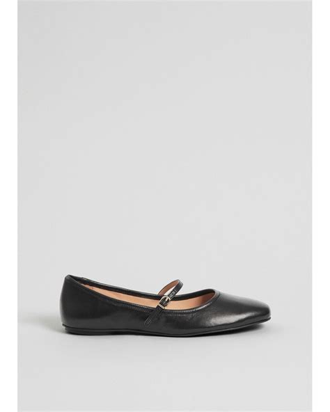 Other Stories Mary Jane Leather Ballerina Flats In White Lyst Canada