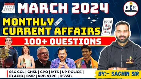 RBE Monthly Current Affairs Show March 2024 Top 100 Current Affairs