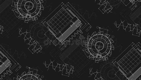 Mechanical Engineering Drawings Black Stock Illustrations 696
