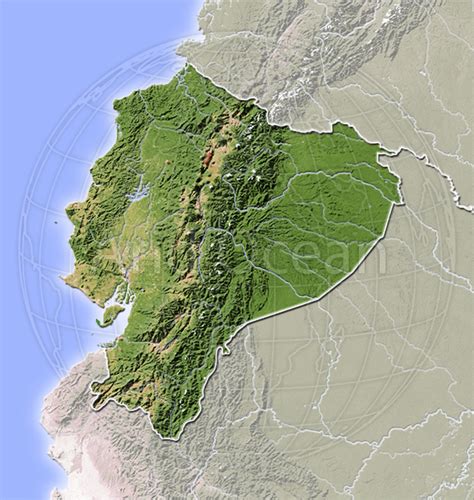 Ecuador Shaded Relief Map