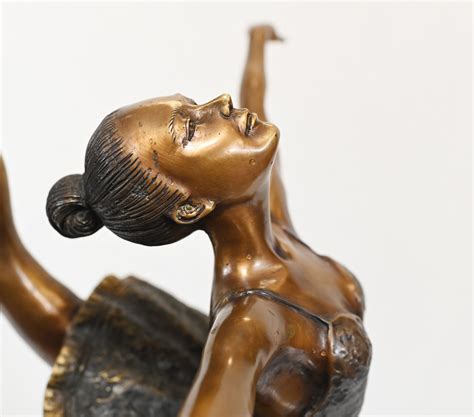 French Bronze Ballerina Ballet Dancer Statue Degas